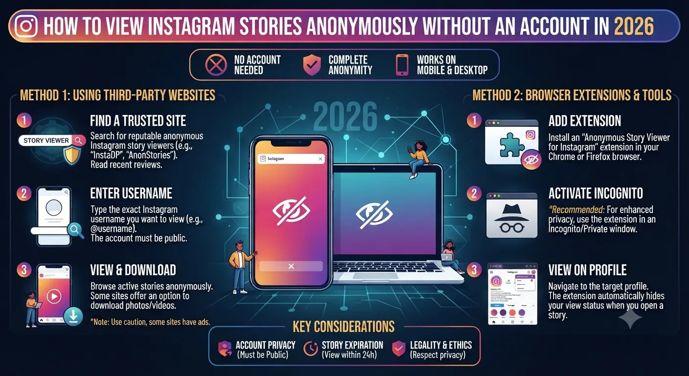 How to View Instagram Stories Anonymously Without an Account in 2026