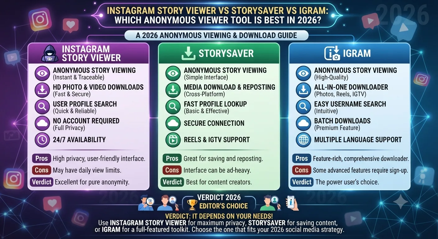 Instagram Story Viewer vs StorySaver vs iGram: Which Anonymous Viewer Tool Is Best in 2026?