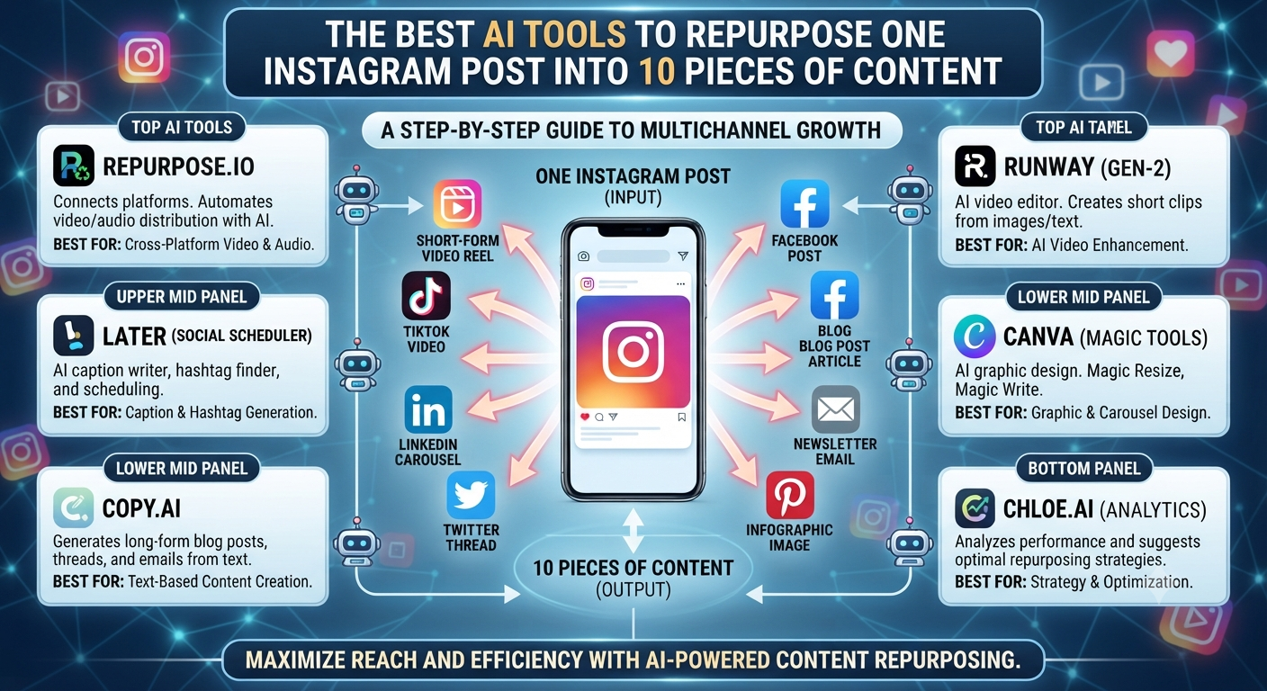 The Best AI Tools to Repurpose One Instagram Post Into 10 Pieces of Content