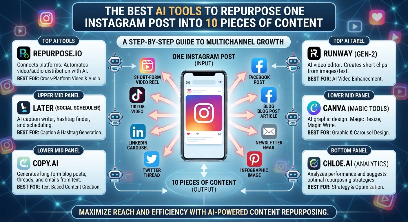 The Best AI Tools to Repurpose One Instagram Post Into 10 Pieces of Content