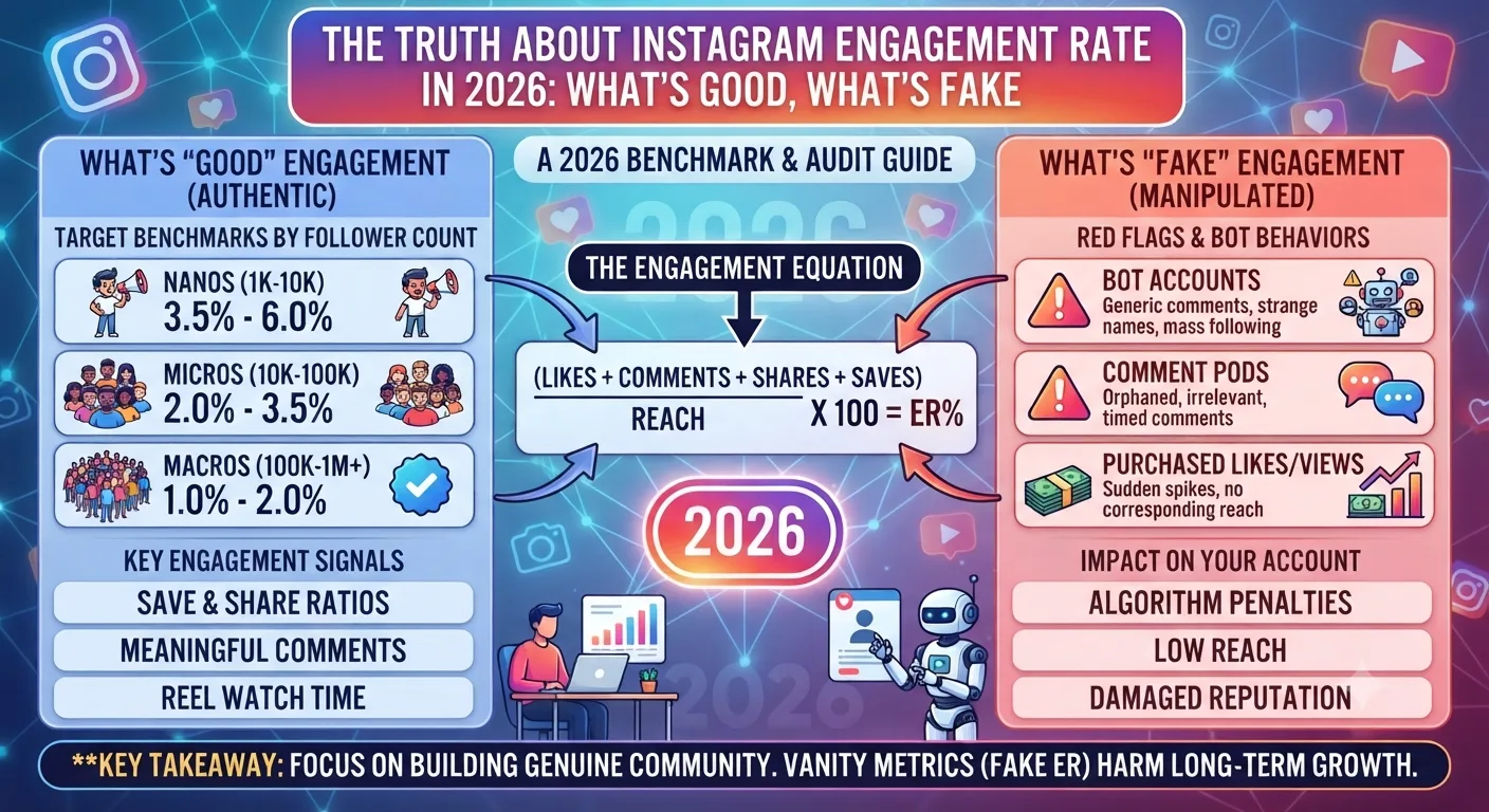 The Truth About Instagram Engagement Rate in 2026: Whats Good, Whats Fake