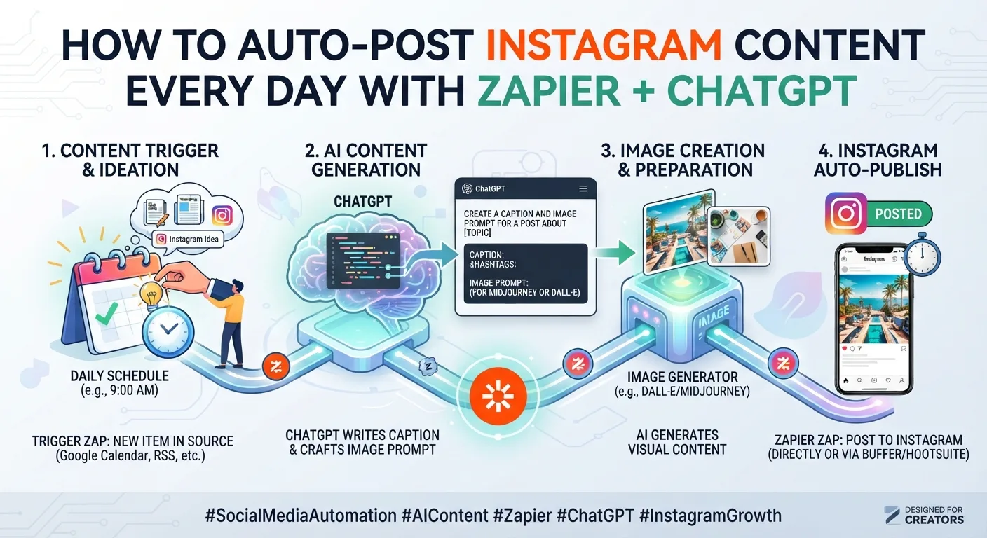 How to Use Zapier + ChatGPT to Auto-Post Instagram Content Every Day