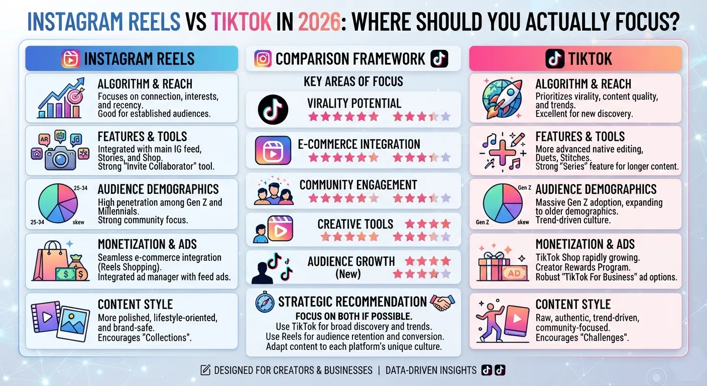 Instagram Reels vs TikTok in 2026: Where Should You Actually Focus?