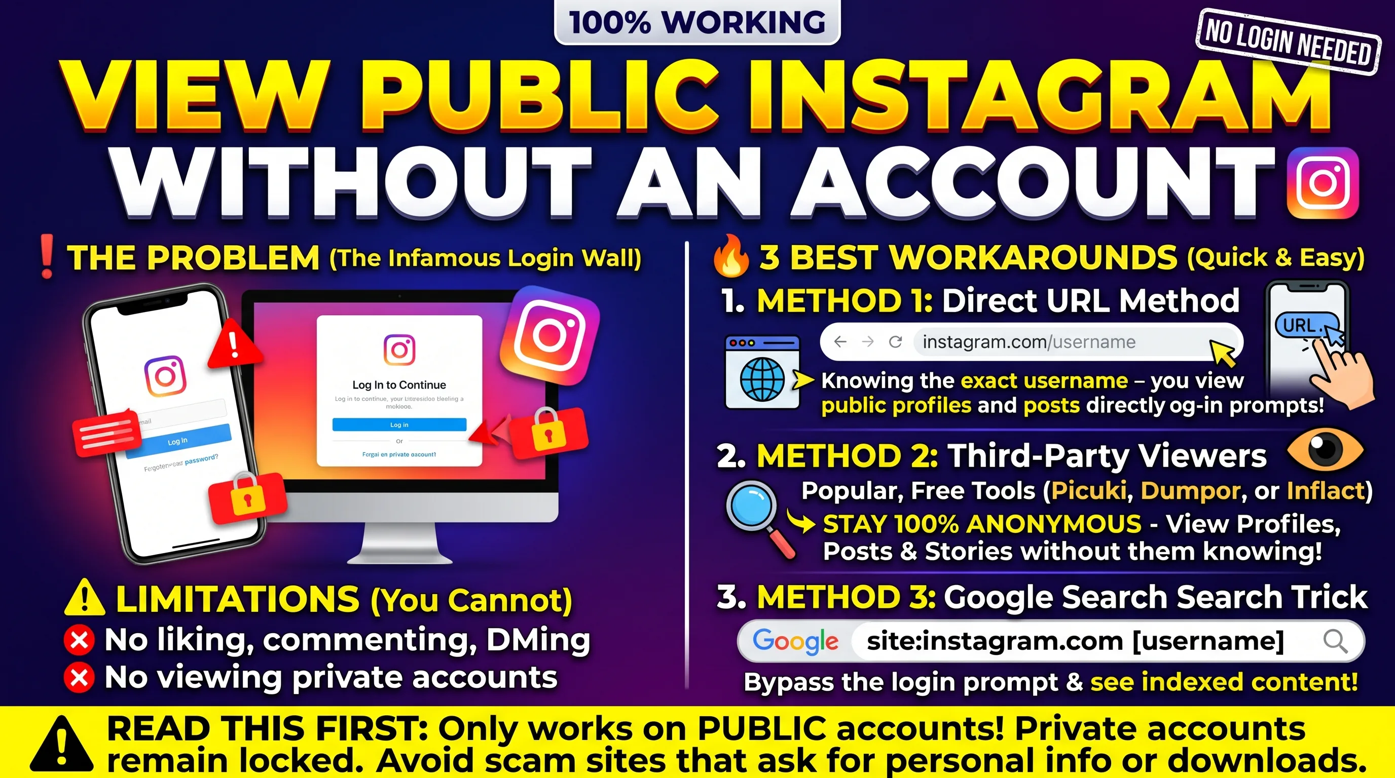 How to View Public Instagram Without an Account: Limitations and Workarounds
